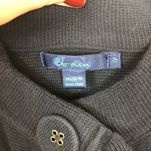 BODEN Thick Navy 100% Cotton Ruffle Jacket size 12 - Picture 6 of 12
